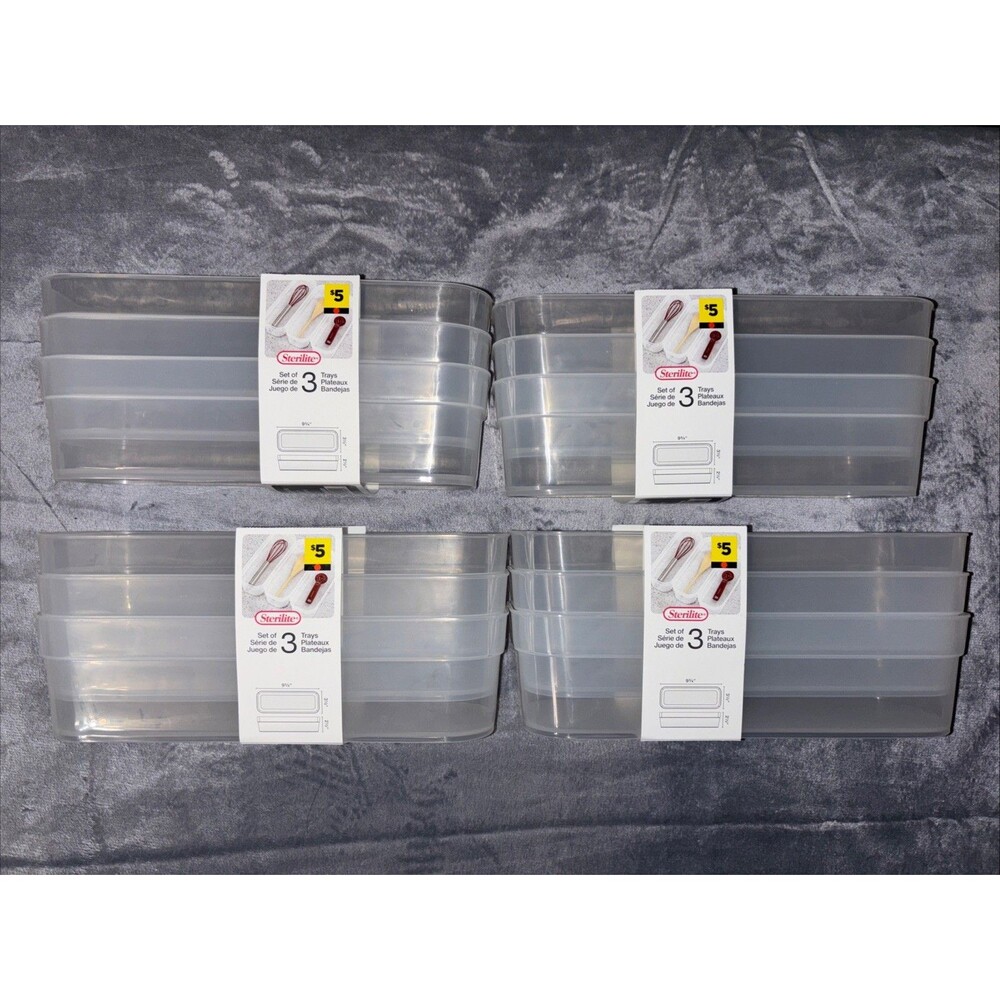 Sterilite Set Of 3 Organizer Trays - Lot Of 4